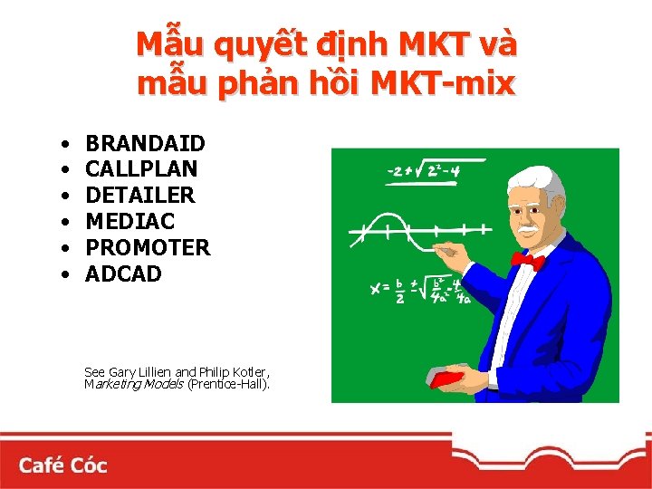 Mẫu quyết định MKT và mẫu phản hồi MKT-mix • • • BRANDAID CALLPLAN