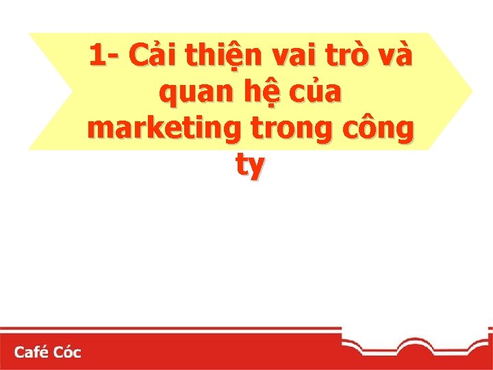 1 - Cải thiện vai trò và quan hệ của marketing trong công ty