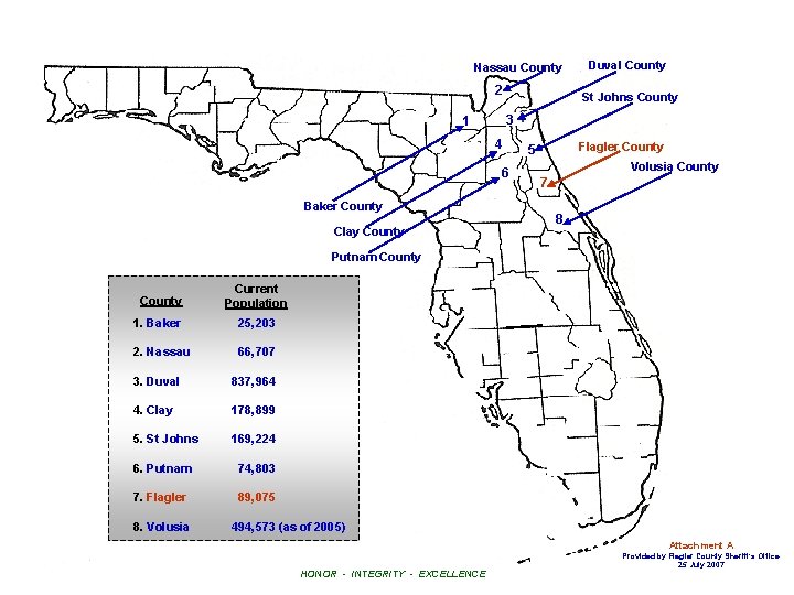 Nassau County 2 St Johns County 3 1 4 6 Baker County Clay County