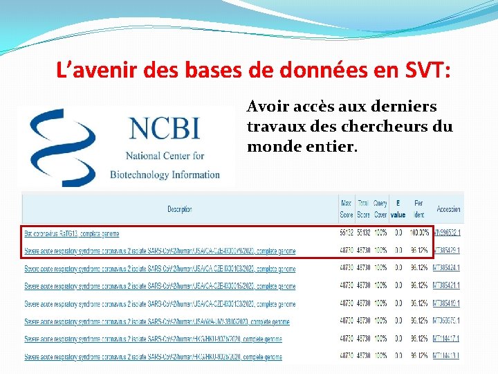 L’avenir des bases de données en SVT: Avoir accès aux derniers travaux des chercheurs