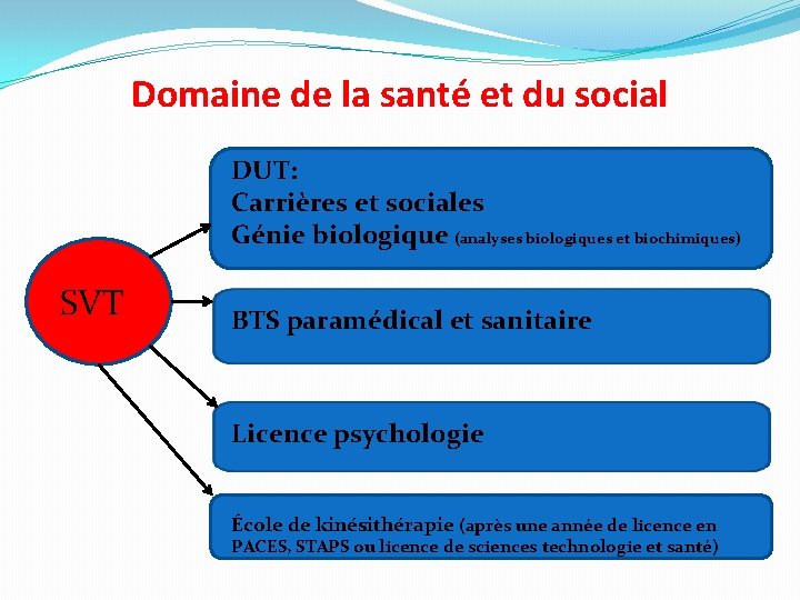 Domaine de la santé et du social DUT: Carrières et sociales Génie biologique (analyses