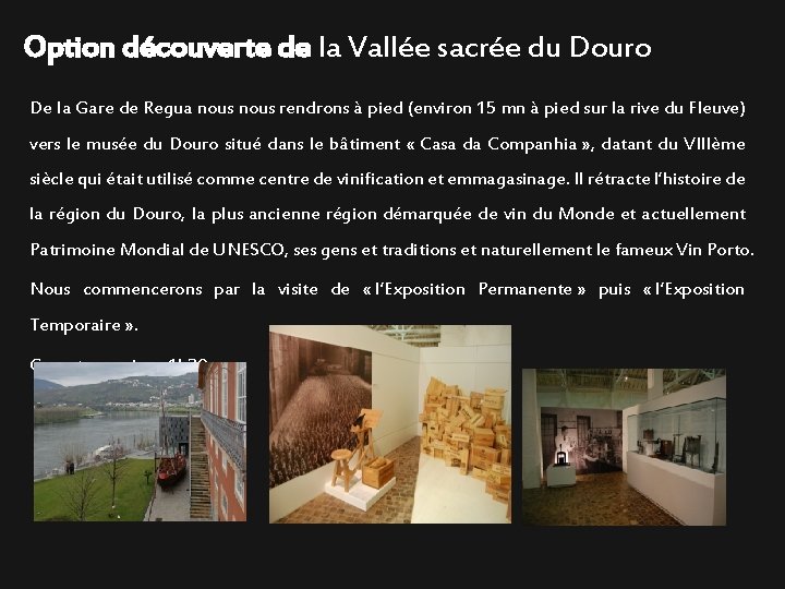 Option découverte de la Vallée sacrée du Douro De la Gare de Regua nous