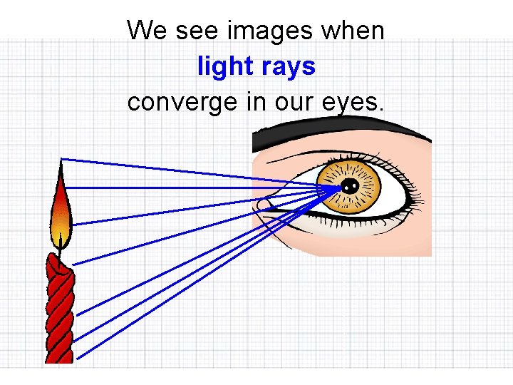 We see images when light rays converge in our eyes. 