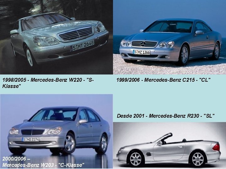 1998/2005 - Mercedes-Benz W 220 - "SKlasse" 1999/2006 - Mercedes-Benz C 215 - "CL"