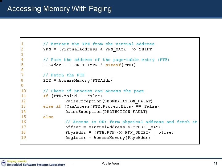 Accessing Memory With Paging 1 2 3 4 5 6 7 8 9 10