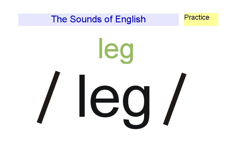 The Sounds of English leg Practice 