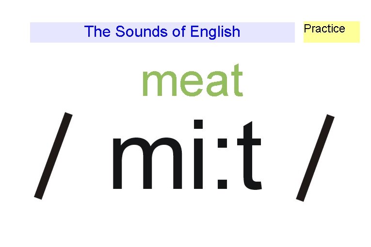 The Sounds of English meat Practice 