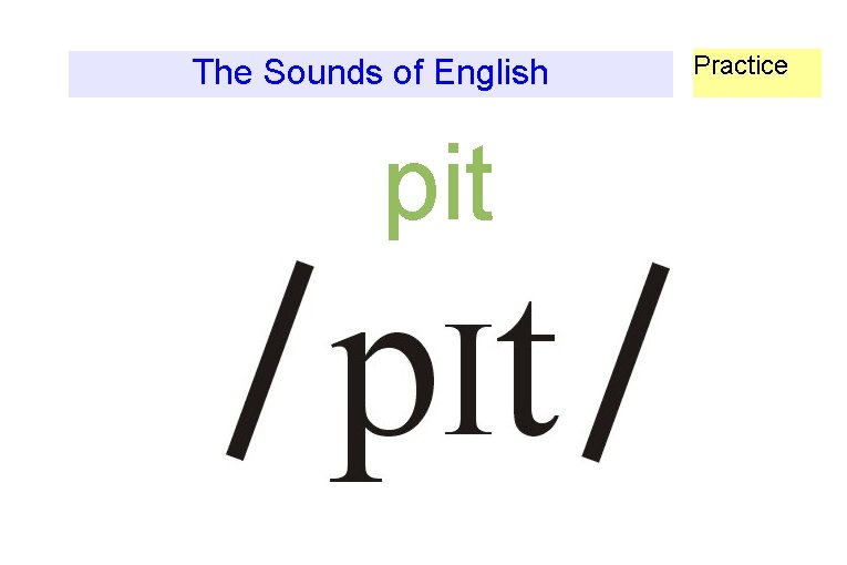 The Sounds of English pit Practice 