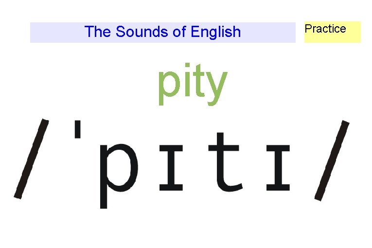 The Sounds of English pity Practice 