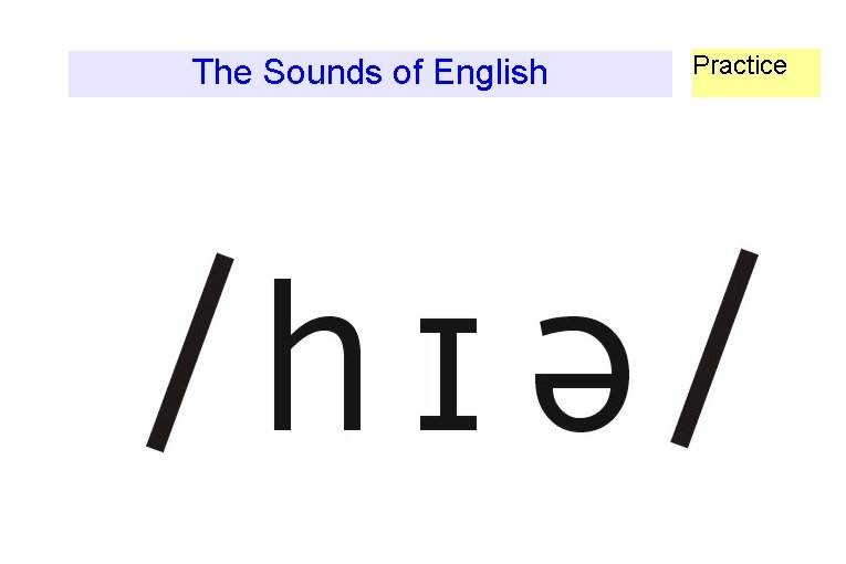 The Sounds of English Practice 