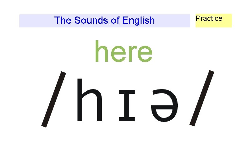 The Sounds of English here Practice 