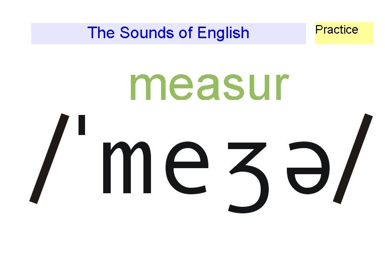 The Sounds of English measur e Practice 