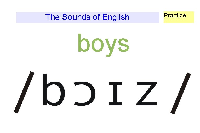 The Sounds of English boys Practice 