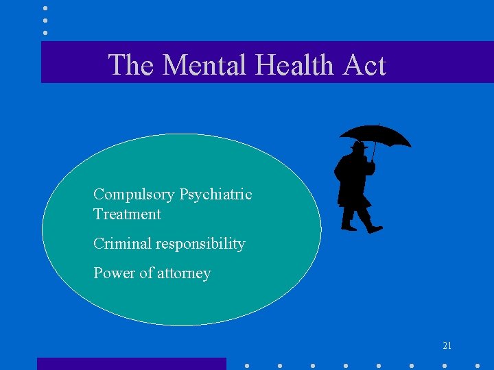 The Mental Health Act Compulsory Psychiatric Treatment Criminal responsibility Power of attorney 21 