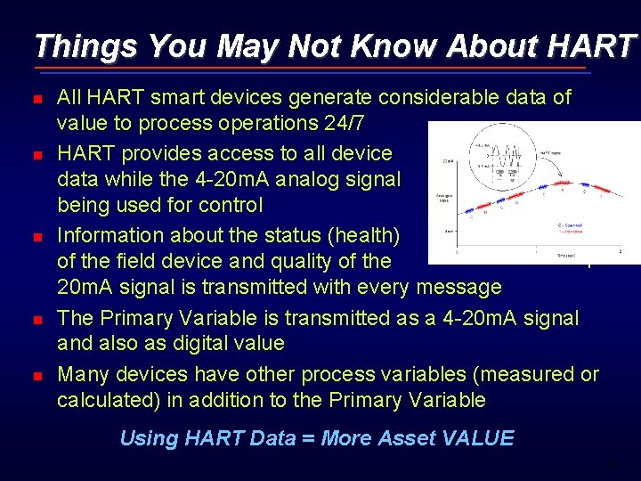 Things You May Not Know About HART n n n All HART smart devices