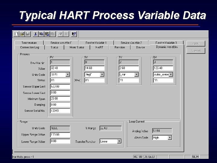 Typical HART Process Variable Data 9 