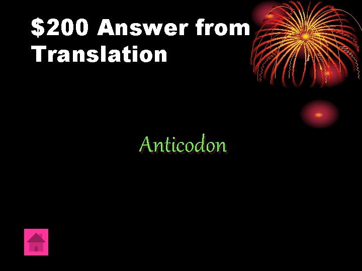 $200 Answer from Translation Anticodon 