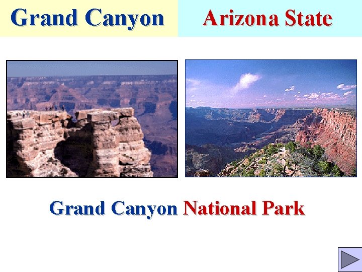 Grand Canyon Arizona State Grand Canyon National Park 
