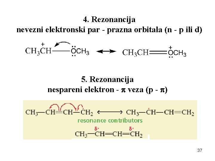 4. Rezonancija nevezni elektronski par - prazna orbitala (n - p ili d) 5. 4. Rezonancija nevezni elektronski par - prazna orbitala (n - p ili d) 5.