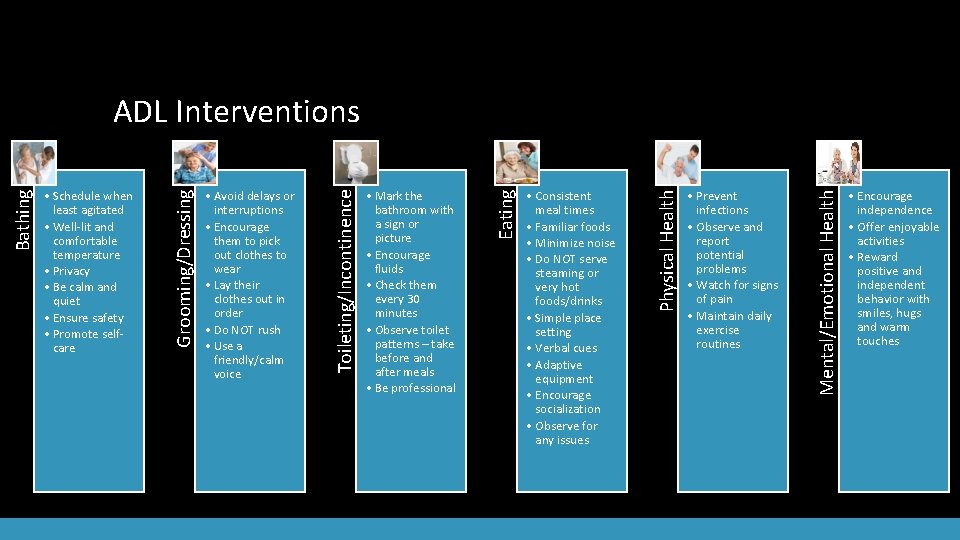  • Prevent infections • Observe and report potential problems • Watch for signs