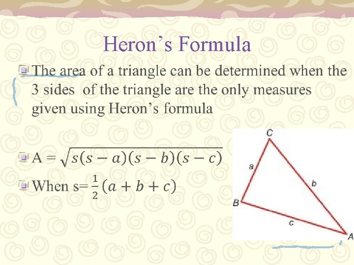 Heron’s Formula 