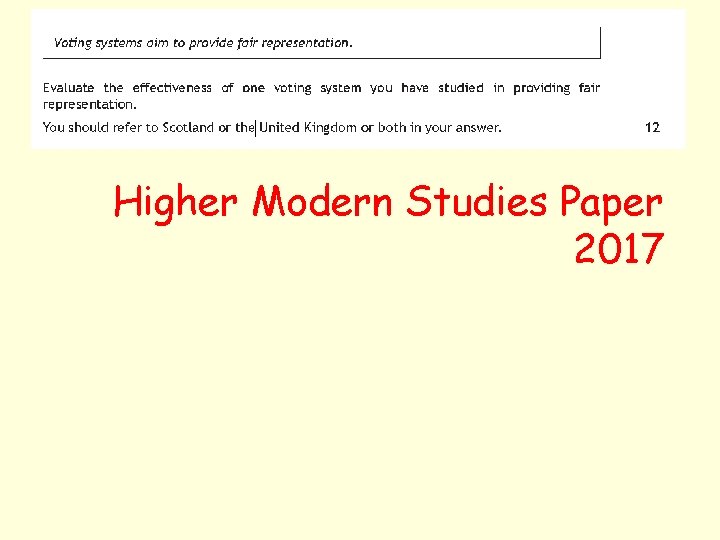 Higher Modern Studies Paper 2017 