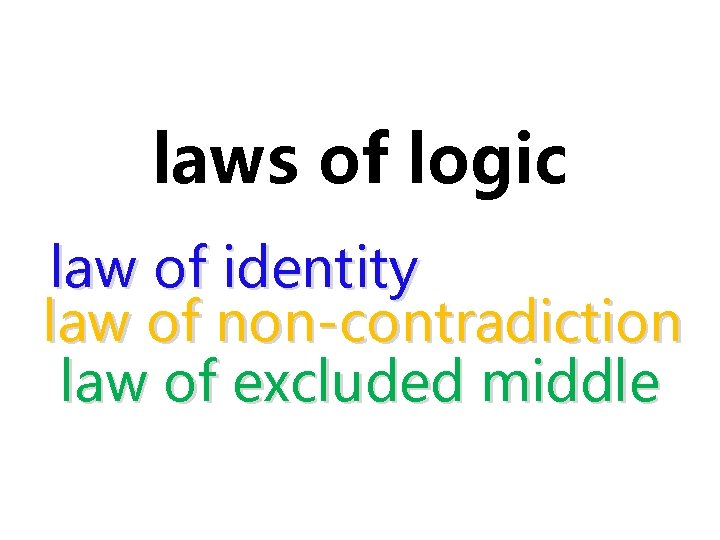 laws of logic law of identity law of non-contradiction law of excluded middle 