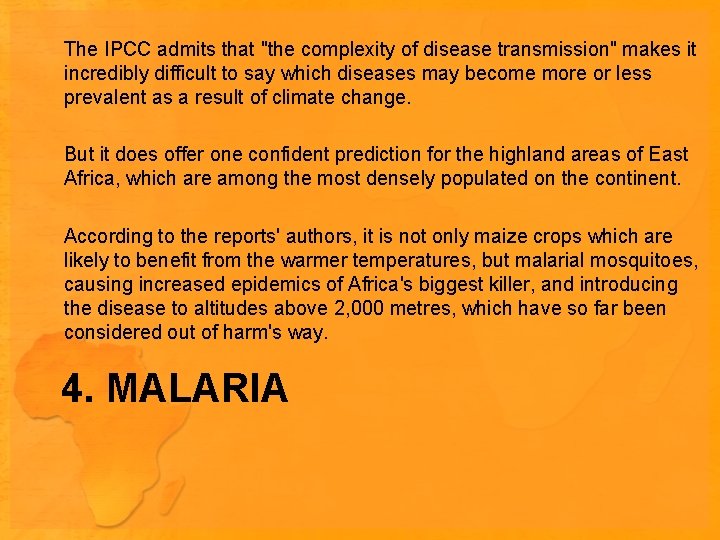 The IPCC admits that "the complexity of disease transmission" makes it incredibly difficult to