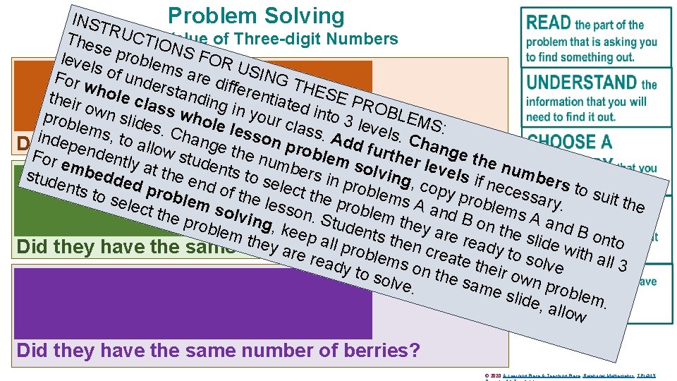 Problem Solving INST RUC Thes Place of Three-digit Numbers TIOValue N e pro S