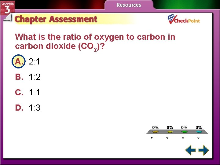 What is the ratio of oxygen to carbon in carbon dioxide (CO 2)? A.