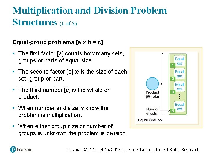 Multiplication and Division Problem Structures (1 of 3) Equal-group problems [a × b =
