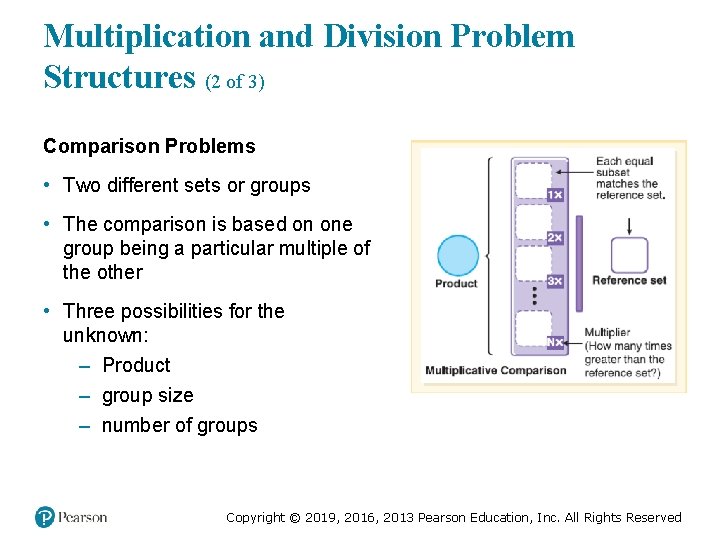 Multiplication and Division Problem Structures (2 of 3) Comparison Problems • Two different sets
