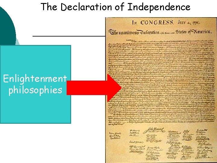 The Declaration of Independence Enlightenment philosophies 