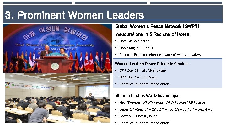 3. Prominent Women Leaders Global Women’s Peace Network (GWPN): Inaugurations in 5 Regions of