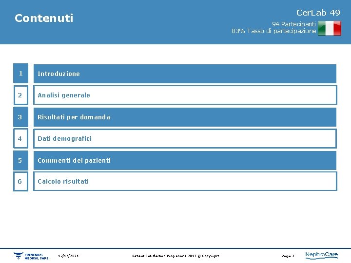 Cer. Lab 49 Contenuti 1 Introduzione 2 Analisi generale 3 Risultati per domanda 4