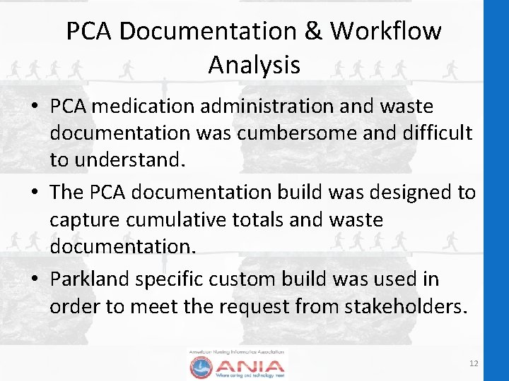 PCA Documentation & Workflow Analysis • PCA medication administration and waste documentation was cumbersome