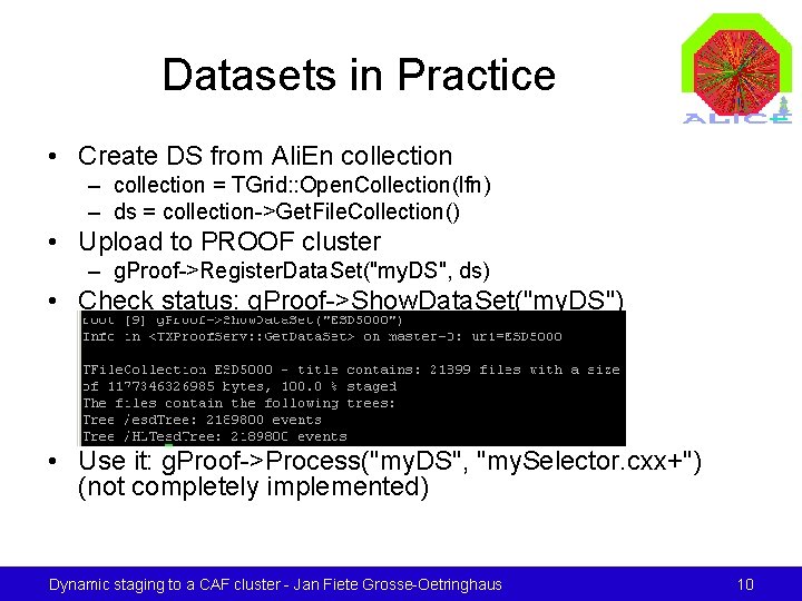 Datasets in Practice • Create DS from Ali. En collection – collection = TGrid: