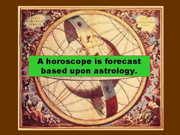 A horoscope is forecast based upon astrology. 