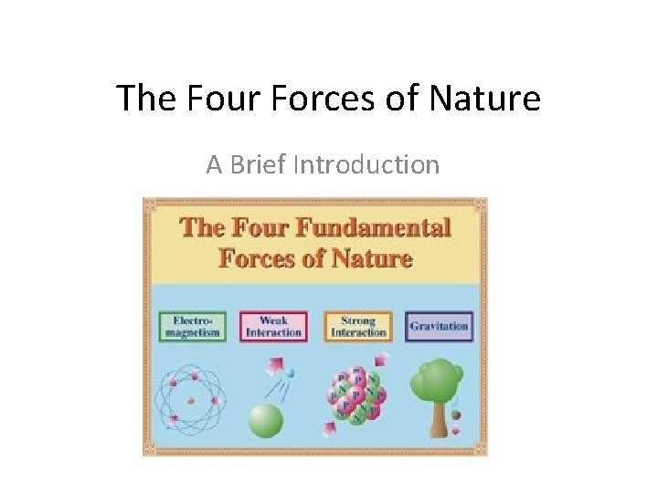 The Four Forces of Nature A Brief Introduction 