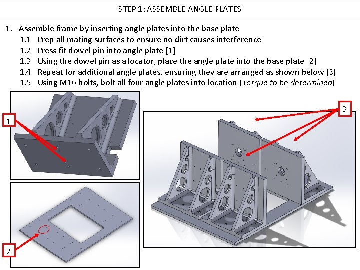 STEP 1: ASSEMBLE ANGLE PLATES 1. Assemble frame by inserting angle plates into the