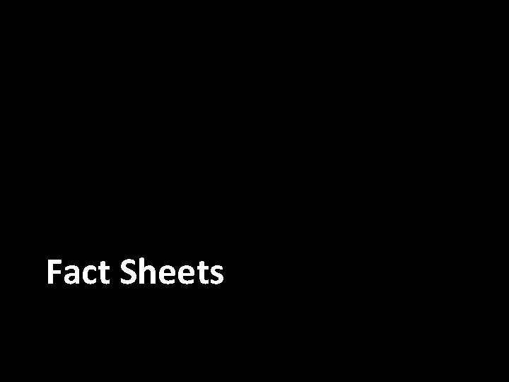 Fact Sheets 