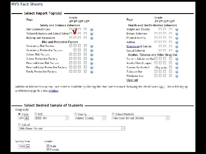 Opening a fact sheet √ 