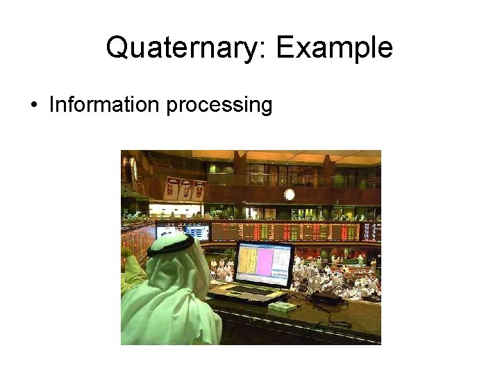 Quaternary: Example • Information processing 