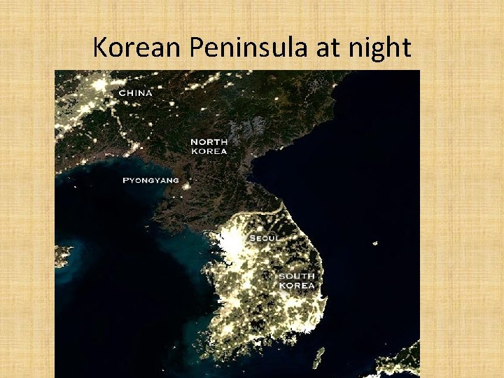 Korean Peninsula at night 