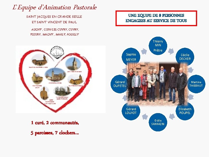 L’Equipe d’Animation Pastorale SAINT JACQUES EN GRANDE SEILLE ET SAINT VINCENT DE PAUL UNE