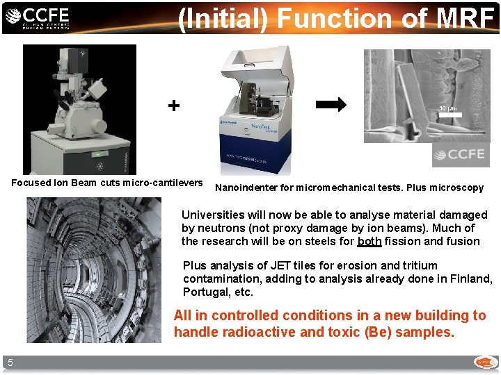 (Initial) Function of MRF + 10 µm Focused Ion Beam cuts micro-cantilevers Nanoindenter for