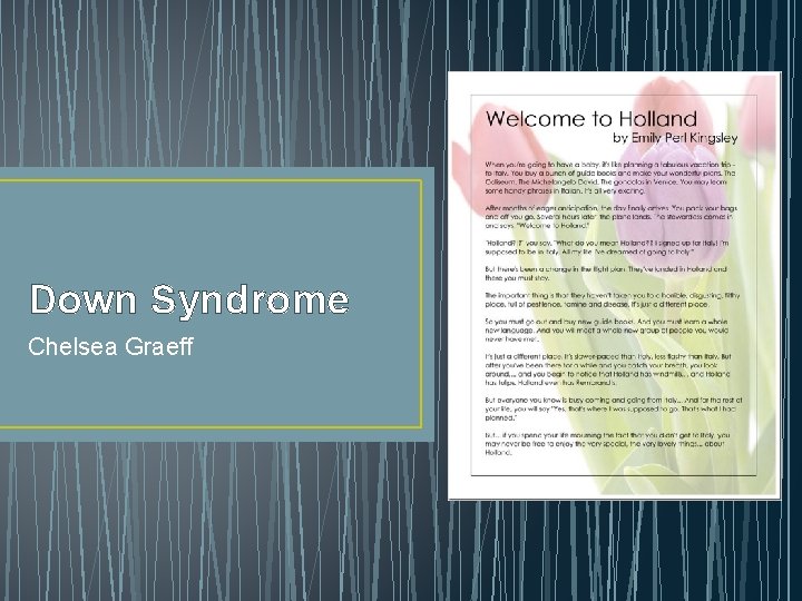 Down Syndrome Chelsea Graeff 