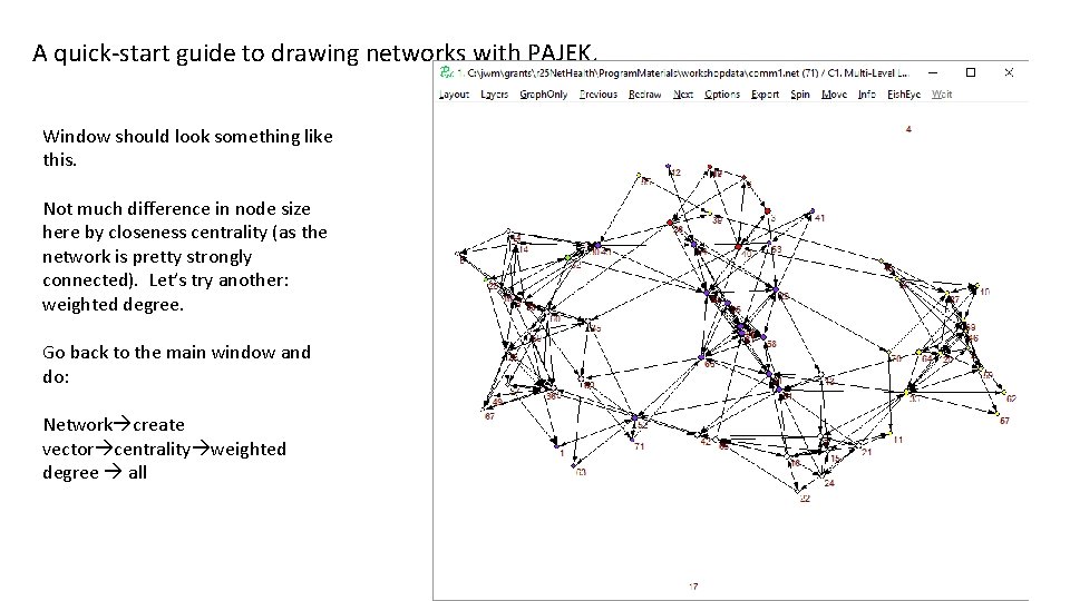 A quick-start guide to drawing networks with PAJEK. Window should look something like this.