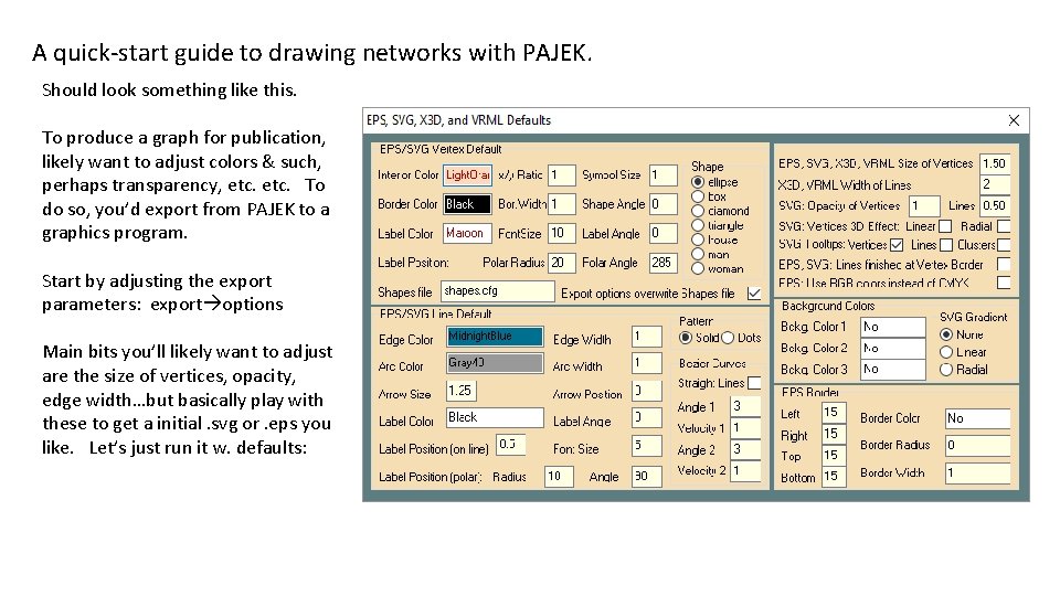 A quick-start guide to drawing networks with PAJEK. Should look something like this. To
