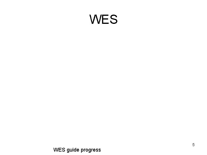 WES guide progress 5 